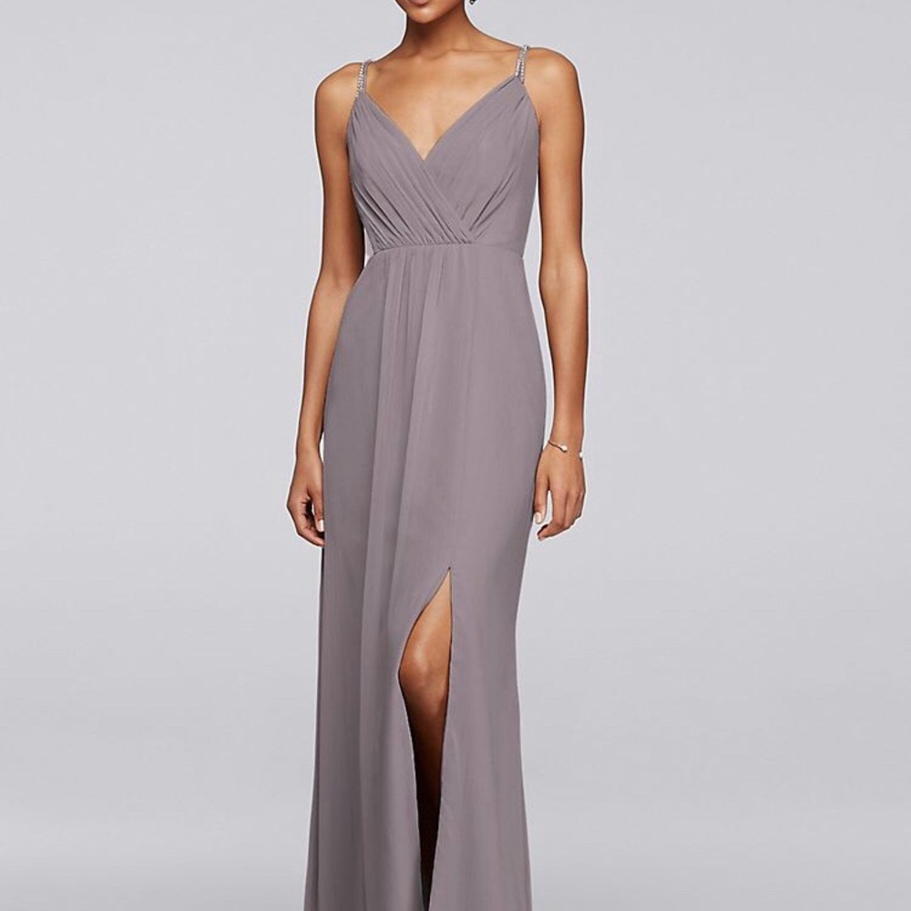 David’s Bridal Long dress with beaded straps